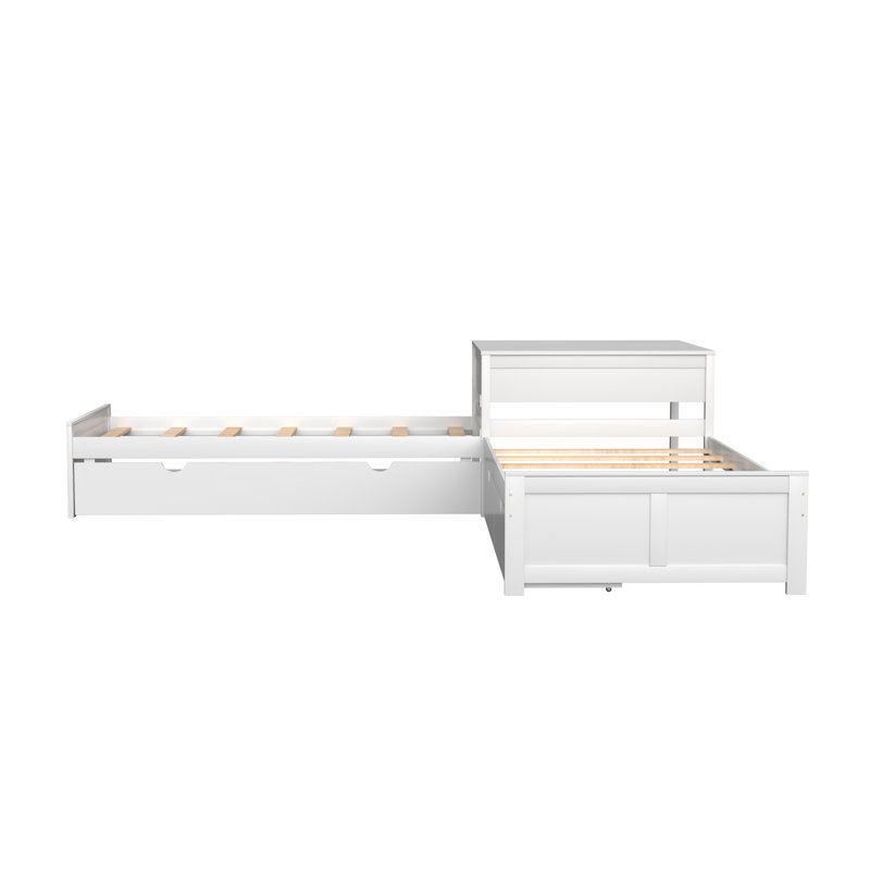Lit plateforme simple à tiroirs, Blanc