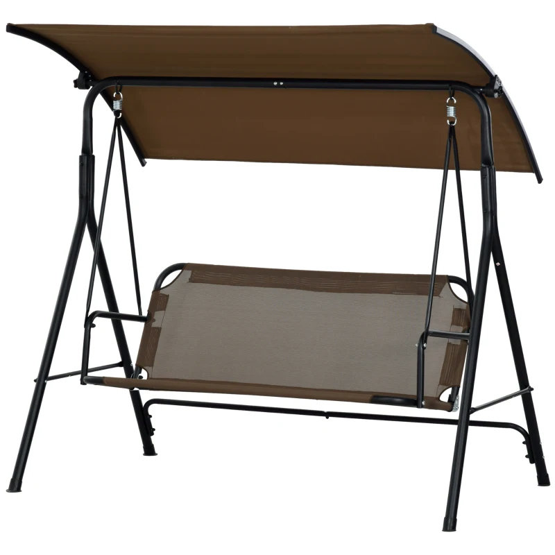 Balancelle de patio extérieur, support à structure en acier, auvent inclinable réglable pour patio, jardin