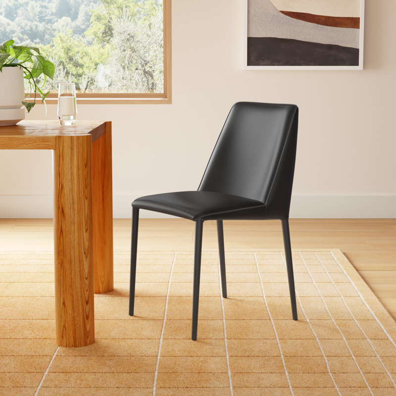 Noel 18.5'' H Upholstered Side Chair, Black, Black Faux Leather