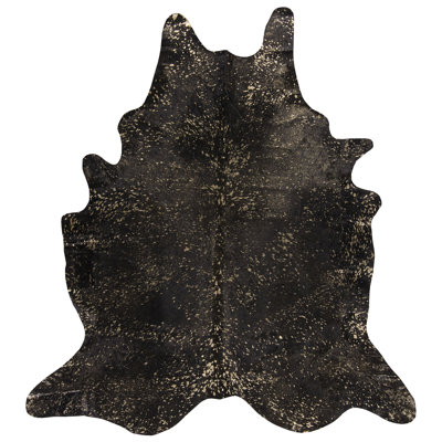 Tapis noir fait à la main Gorvel
