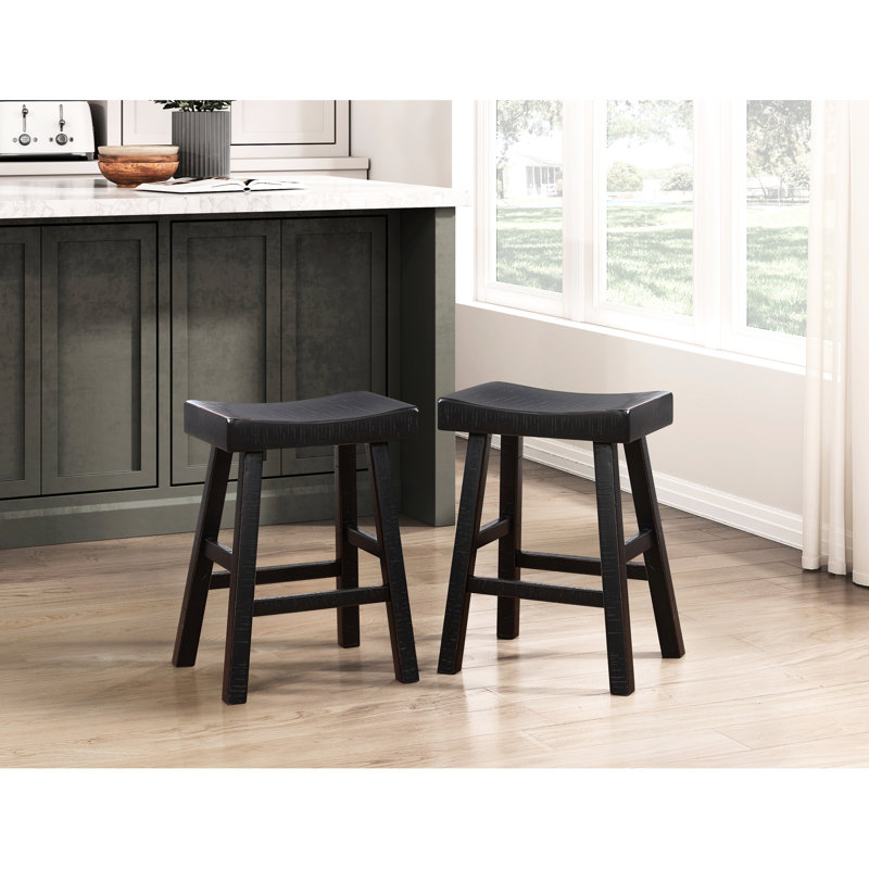 Solid Wood Counter Height Table And Stools For Functional Dining 4 In With Rectangular, Black