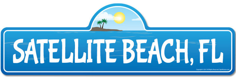 Plaque de rue en plastique très résistante en plastique 7 po x 20 po Satell Beach