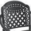 Chaise de patio en fonte d'aluminium 6 pièces avec structure et coussins noirs