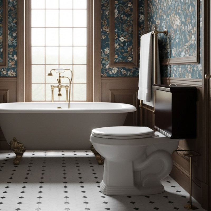 Toilette à réservoir bas avec réservoir cerise, Cerise / blanc