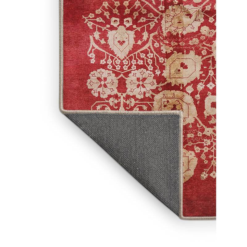 Tapis oriental rouge / beige Laren, Rectangle 2 pi x 3 pi
