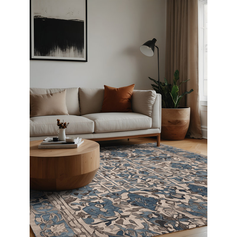 Machine Washable Gray Area Rug, Square 3'