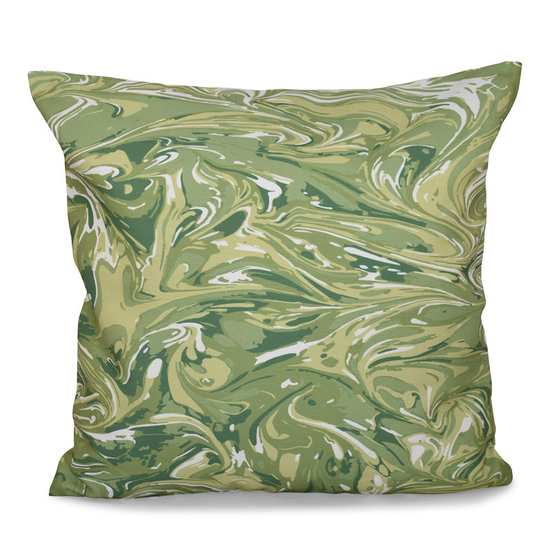 Happy Hippy Abstract Reversible Throw Pillow, 20" H x 20" W, Green