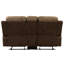 Fauteuil inclinable 3 pièces en microfibre brun pour la maison moderne, structure en bois massif et contreplaqué, siège à ressorts ensachés en mousse, chaise avec console de rangement centrale Confort, design, rembourrage, mécanisme, tasse