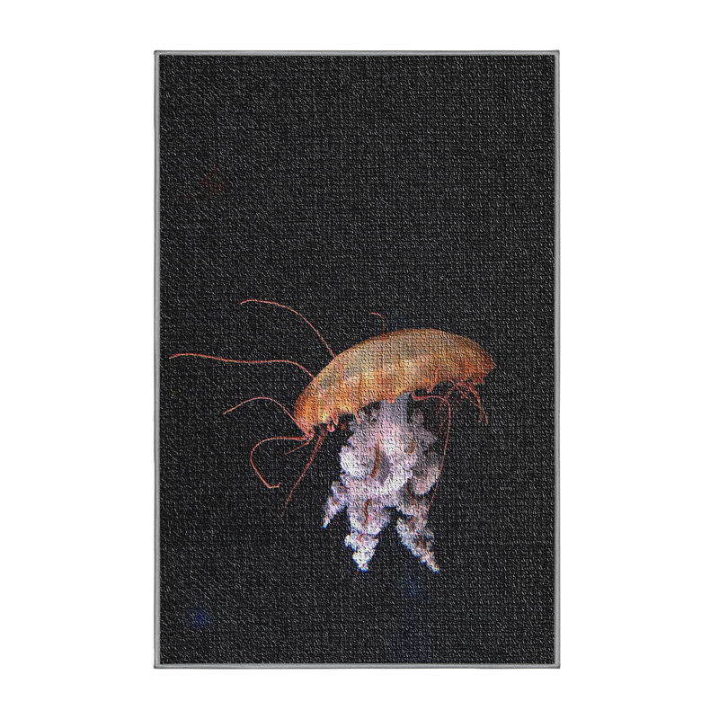 Tapis noir de style foncé 49, Rectangle 2 pi x 5 pi