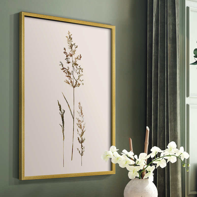 «Delicate Stems II», reproduction encadrée - bois massif, H 14 po x l 11 po