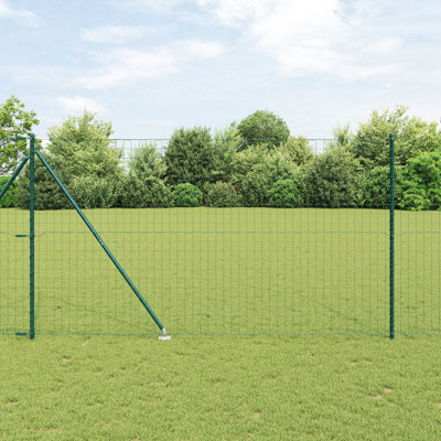  Euro Fence With 7 Spike Posts 0.4X10 M Galvanised Steel Grey