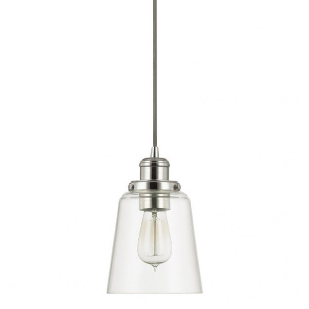 1 - Light Single Pendant, Polished Nickel