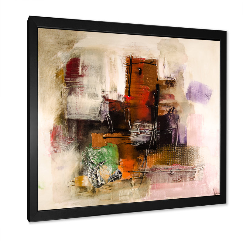 «Abstract Energetic Color Dance III», reproduction d'art sur toile encadrée, Cadre photo noir, H 16 po x l 16 po x P 1 po