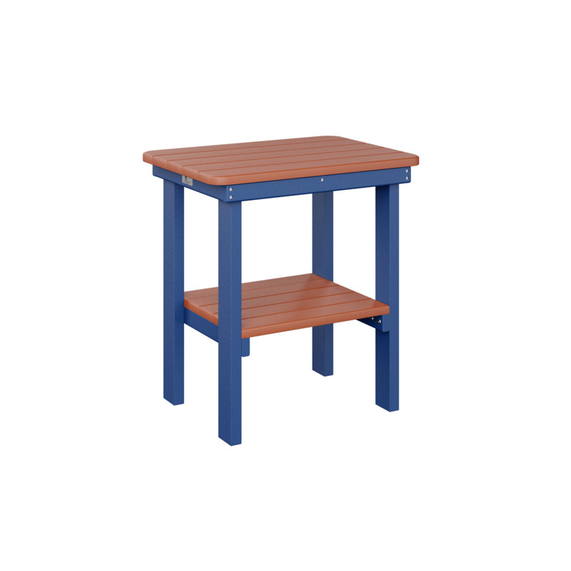 Berlin Gardens Rectangular End Dining Table, Pacific Blue, Mango Orange