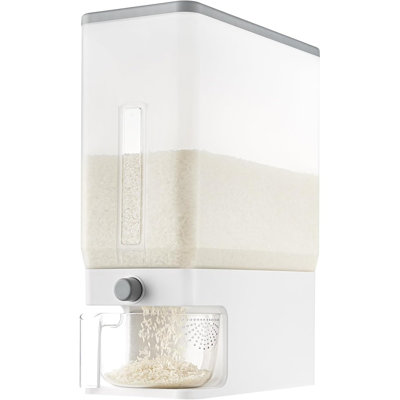 Rice Storage Container 25lbs Capacity (11.3kg) With Measuring Cup, Airtight Bpa-free Rice Dispenser For Kitchen Pantry Organization