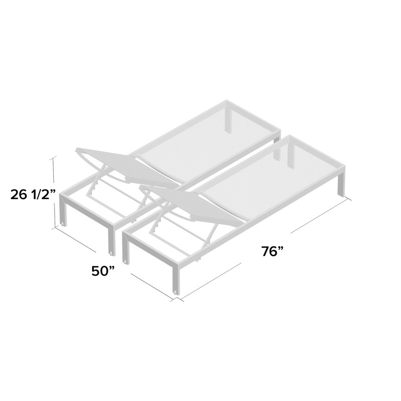 Shore Aluminum Outdoor Chaise, Silver