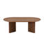 Table basse en panneau de fibres à densité moyenne brun avec base piédestal ovale pour petits espaces, 39,37 pouces