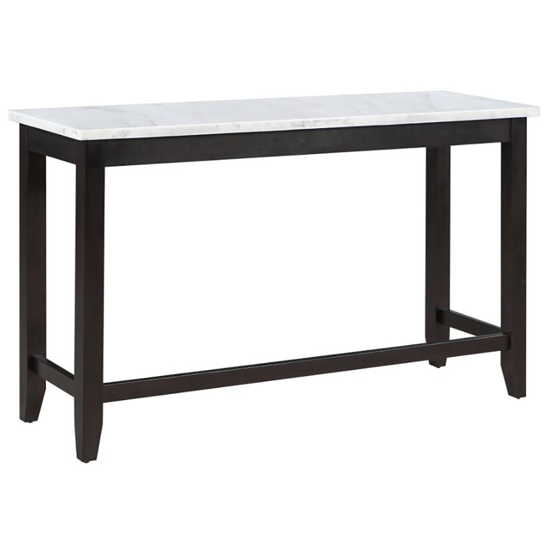 Toby Rectangular Black and White Marble Top Counter Height Table