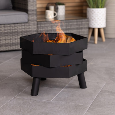 Dawer Hexagon Steel Smokeless Fire Pit