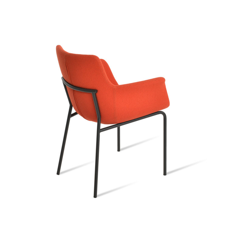 Fauteuil Bottega Harris, Noir, Orange