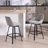 Absalom Swivel Upholstered 25.6'' Linen Counter Stool with Metal Frame-474628404