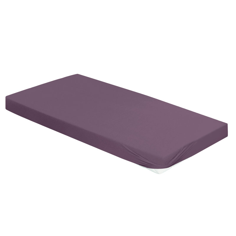 Kilyan Cotton Blend Jersey Knit Fitted Sheet, European Double (140 x 200cm), Purple