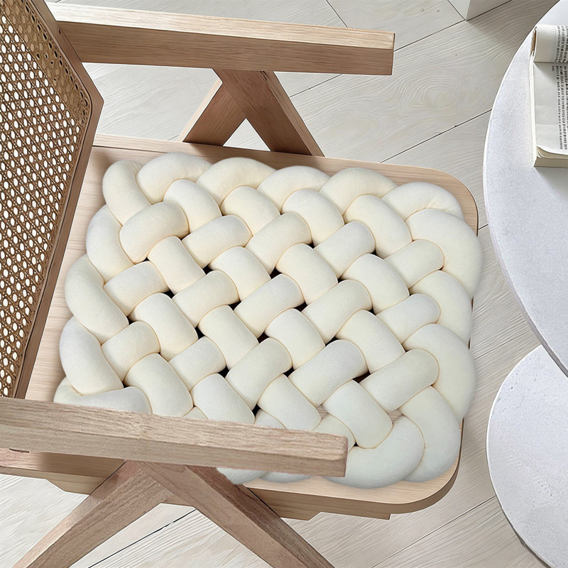 Woven Cushions Seat Cushions Sofa Backrests And Pillow Decorations Suitable For Bed And Living Room, White