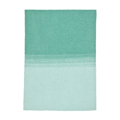BLUEBELLGRAY LOCHSIDE KNITTED ATLANTIC GREEN 130X170CM THROW