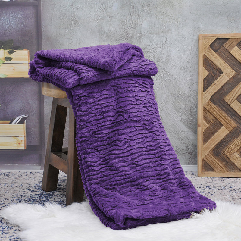 Knitted Throw Blanket, Purple