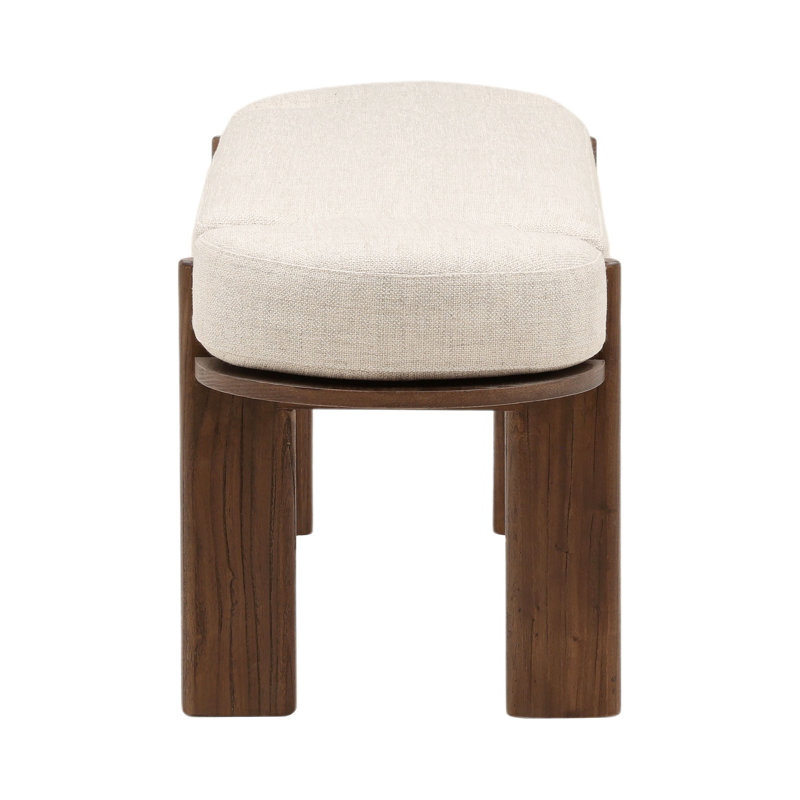 Ella Upholstered Accent Bench, Beige, Brown