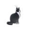 Ornement suspendu fait main en forme de chat noir - ensemble de 2
