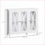 Buffet buffet blanc avec 3 portes en verre trempé | Tablettes réglables | Matériau en panneau de fibres à densité moyenne