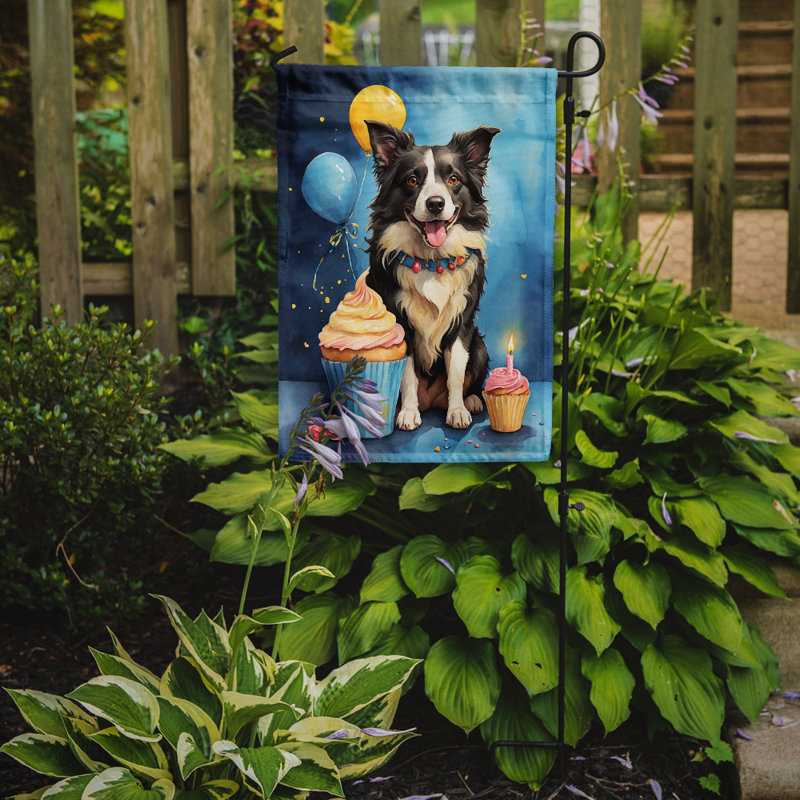 Drapeau de jardin «Happy Birthday», Border Collie