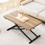 Table relevable multifonctionnelle avec pattes en métal noir de 2 cm d'épaisseur, aspect bois, idéale pour coiffeuse, bureau ou espace de travail. Coins arrondis, design moderne et épais. Utilisations multiples : table basse, table à manger, etc. Montage facile.