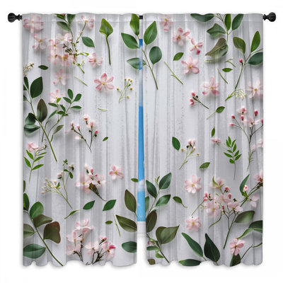 Rideaux de fenêtre à motif floral obscurcissant et obscurcissant - 2 panneaux
