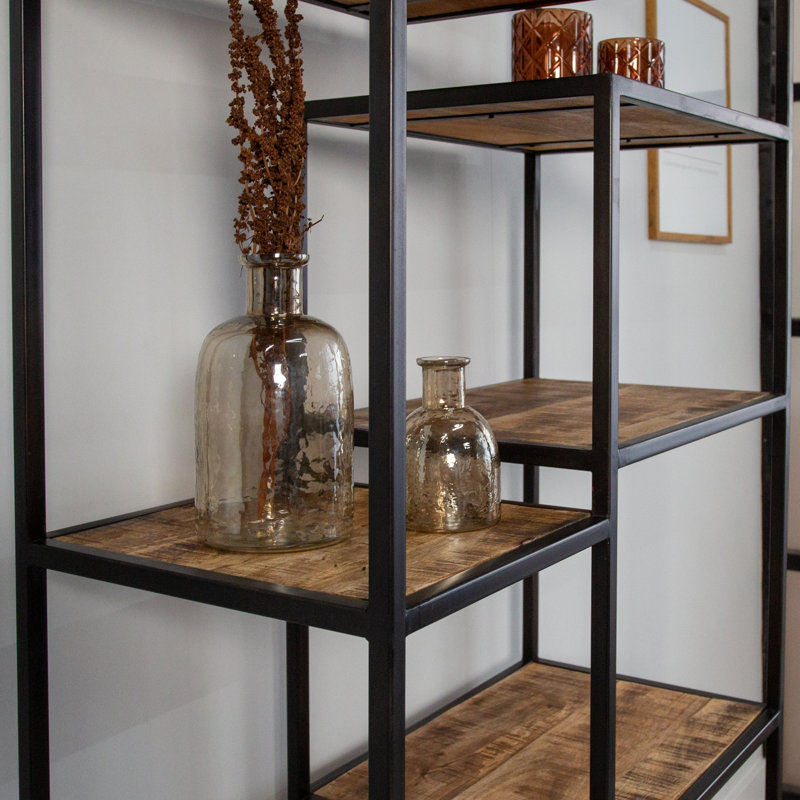Ethen 190cm H x 90cm W Steel Etagere Bookcase