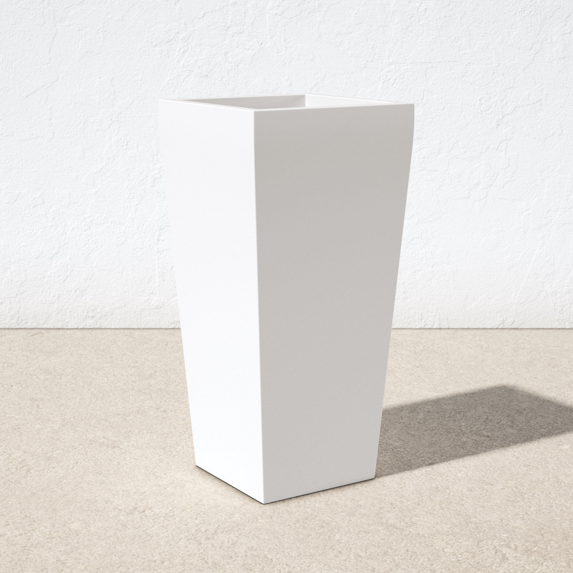 Robards Fiberglass Pot Planter, 36'' H x 18'' W x 18'' D, White