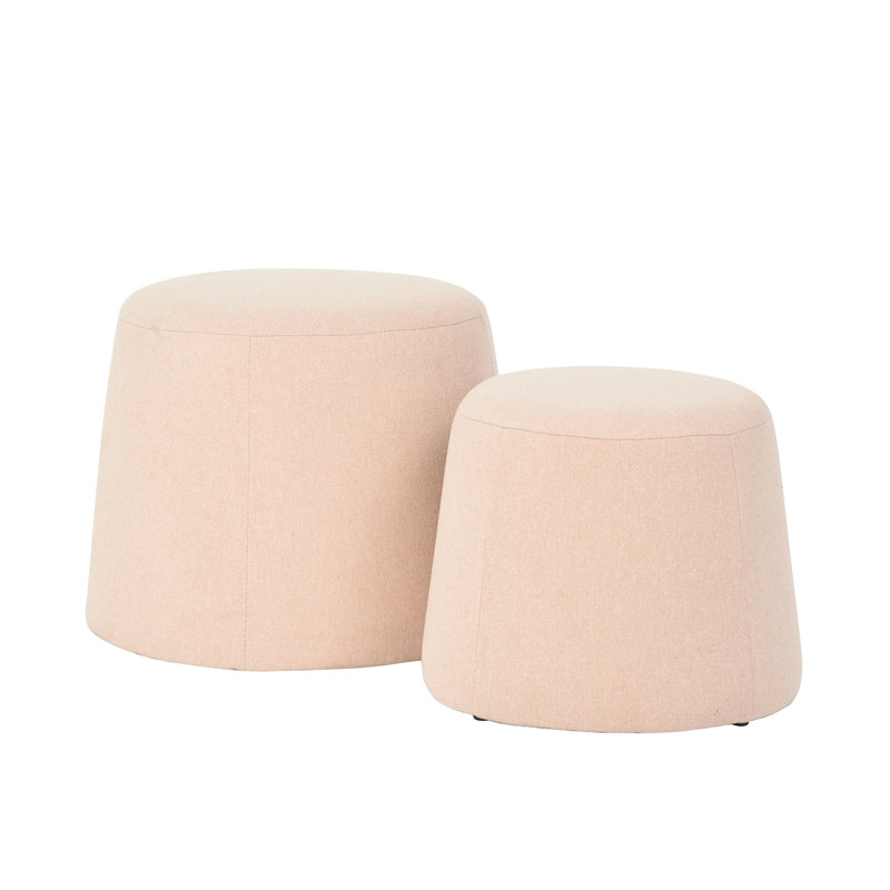 Mallen Round Standard Ottoman, Light Rose