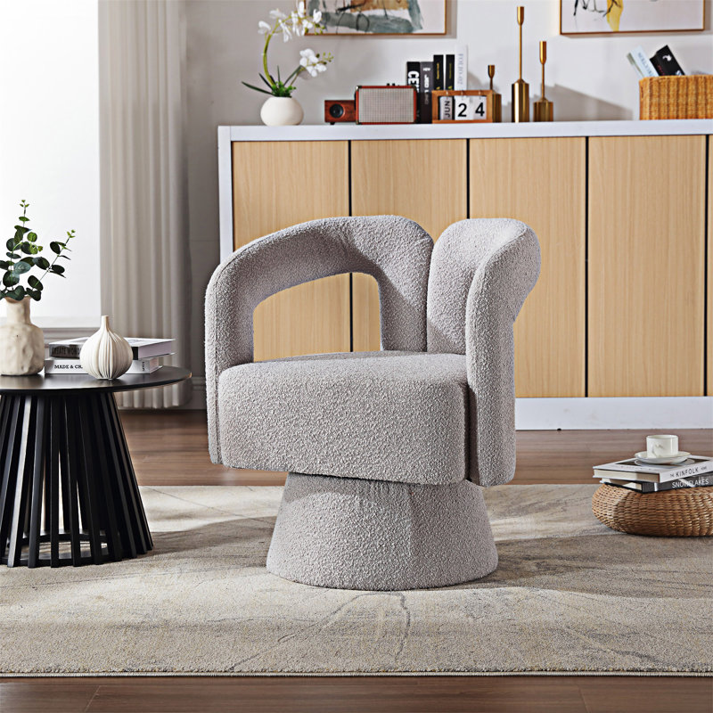Fauteuil demi-tonneau Accent, Boucle gris clair