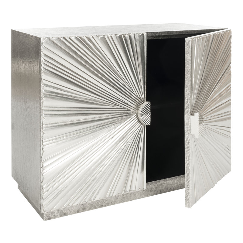 Sylas Sunburst Silver 2-Door Chest 35" x 30"