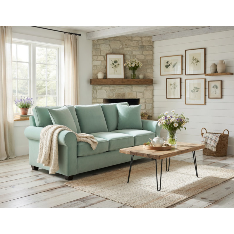Ardmont Upholstered 86'' Sofa, Pop Celadon