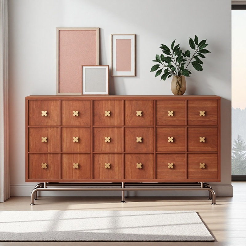 Armoire décorative simple de style français, Brun