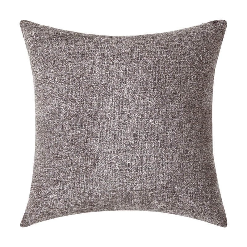 Coussin en chenille, Café, H 20 po x l 20 po x P 1 po, Housse de coussin seulement - sans coussin