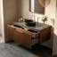 Meuble-lavabo simple 36 po avec plateau en pierre frittée gris foncé Shovonne