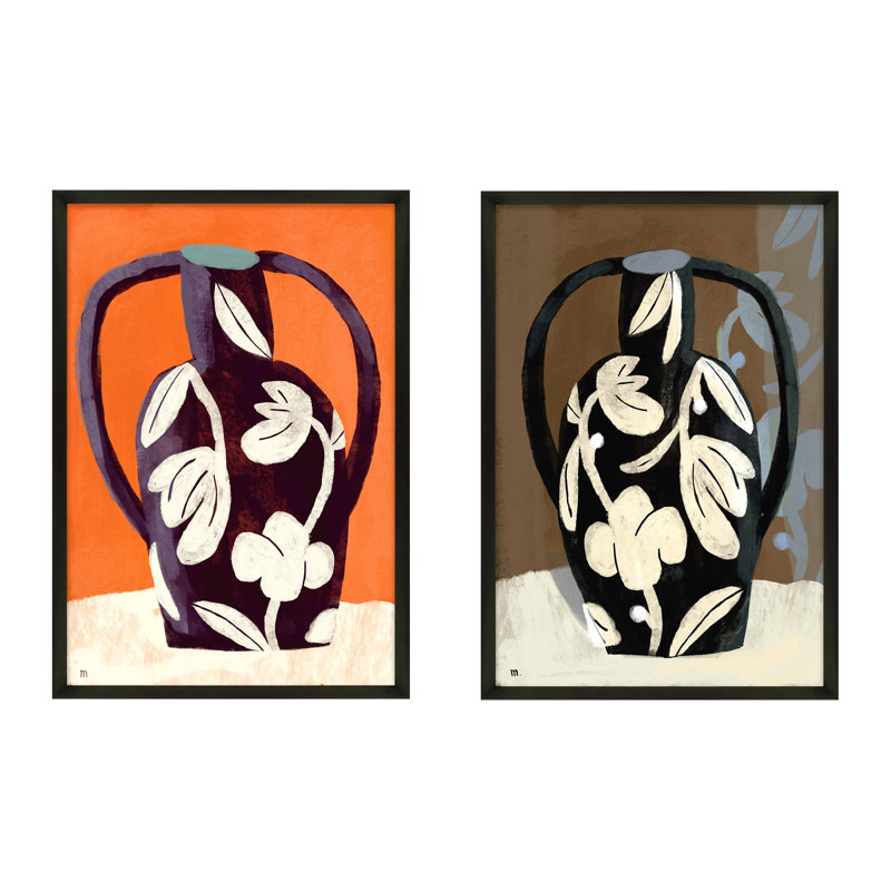 Black Vases Print by Marco Marella For Studio M, Black Framed Paper, 20" H x 14" W x 1.25" D