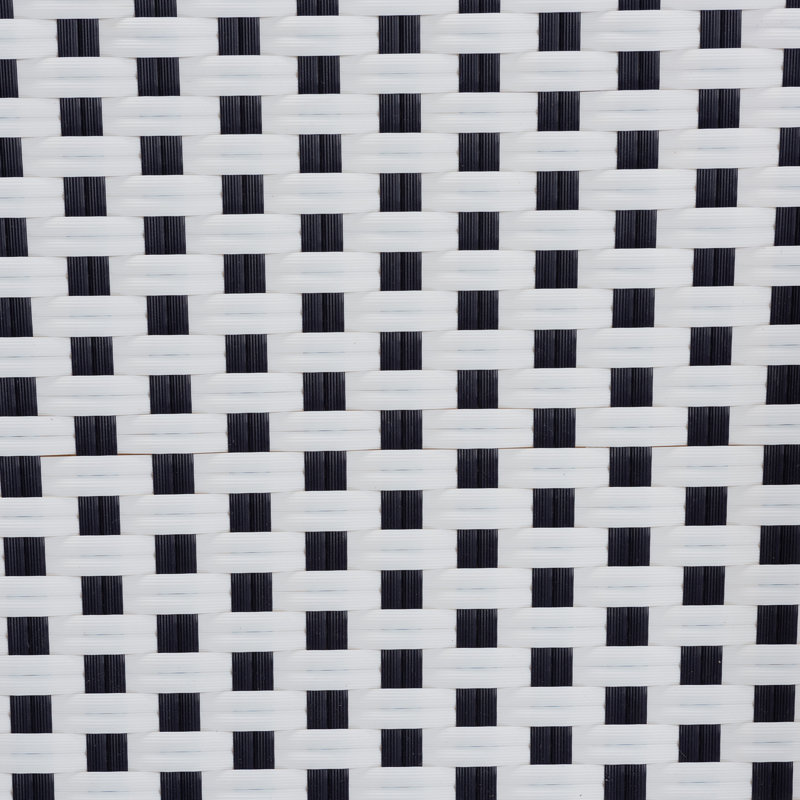 Rattan Arm Chair in Black/White/Natural