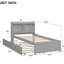 Lit simple avec bibliothèque et lit gigogne gris - Optimisez la disposition de votre chambre à coucher-488528899-488528896