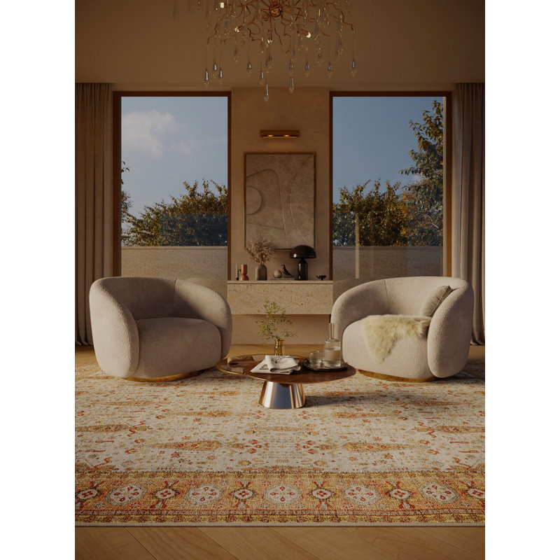 Tapis oriental en chenille / polyester tissé à la main Fleisig, Tapis de couloir 2 pi x 4 pi