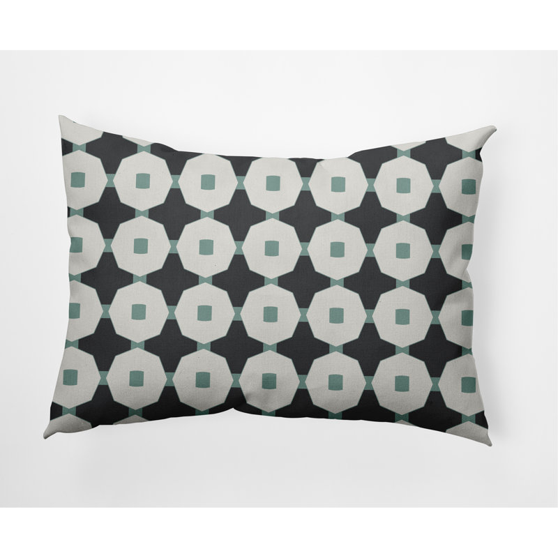 Coussin intérieur / extérieur, Gris / Turquoise
