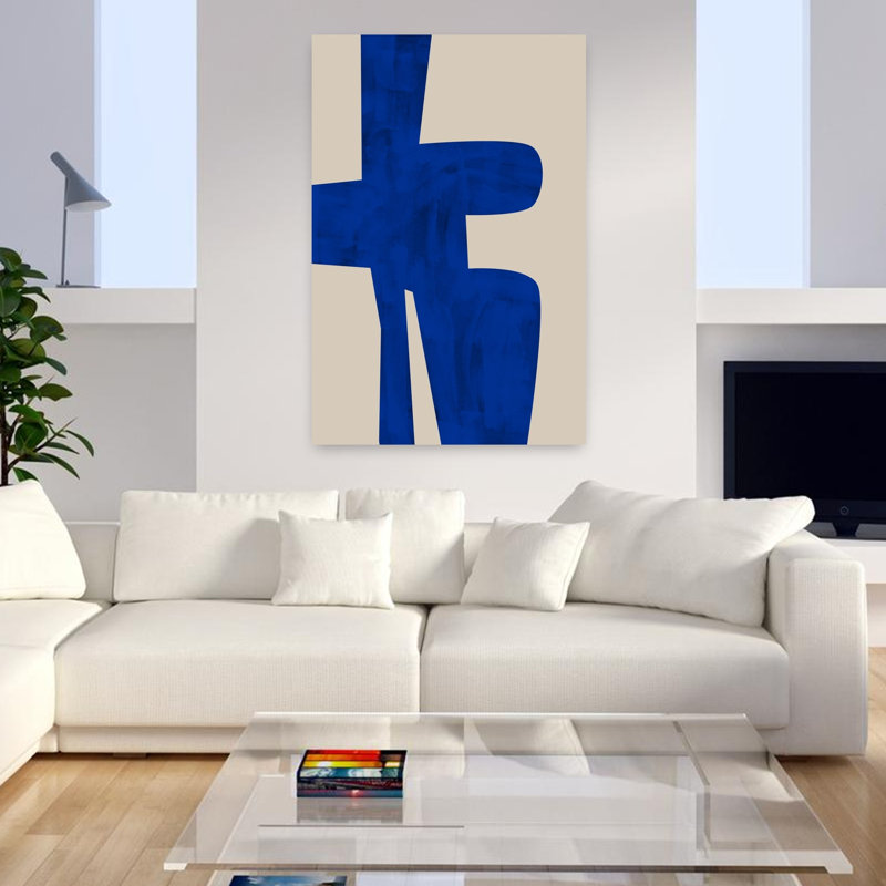 Art contemporain abstrait géométrique contemporain, H 48 po x l 32 po
